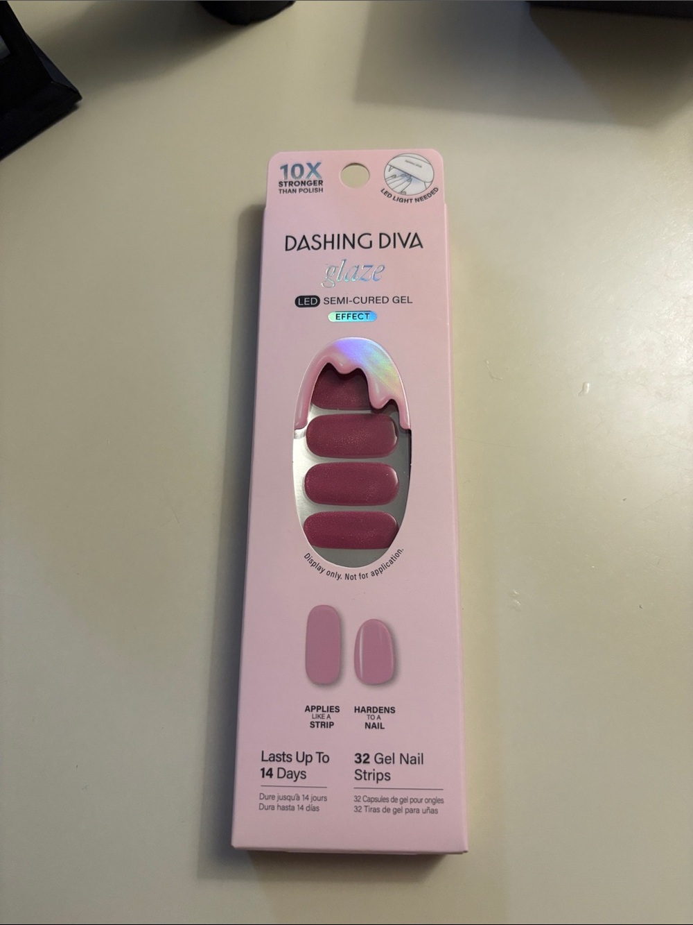 Dashing Diva Glaze Semi-Cured Gel Nail Strips — Dusty Pink